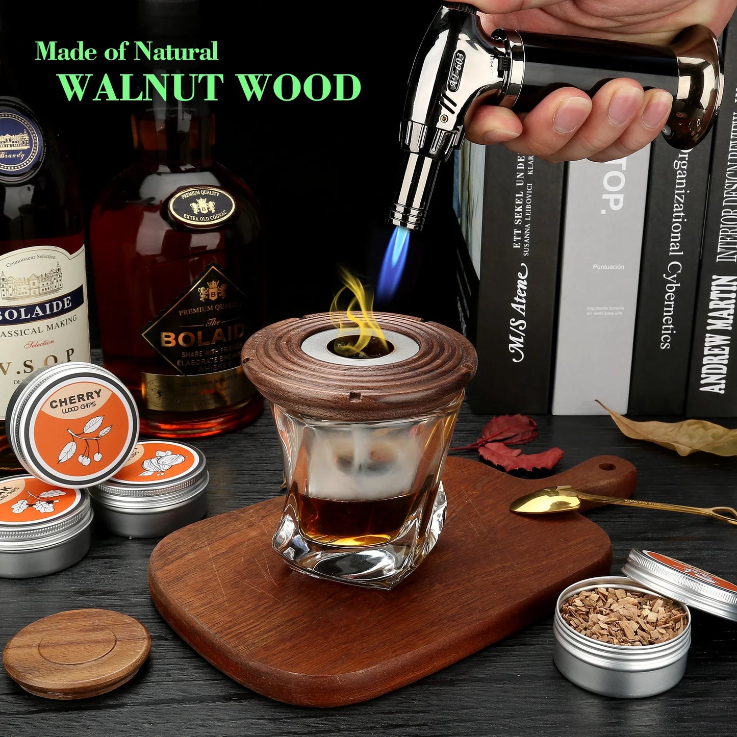 Cocktail Smoker Kit with 4 Wood Chips,Old Fashioned drinks