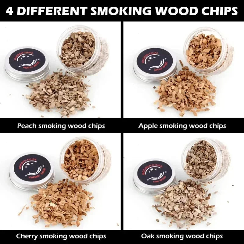 Cocktail Smoker Set Bar Wooden Smoked Wood Hood Whiskey Smoking Wood Chips Box Cocktails Infuser Kit Kitchen Accessories Muddler