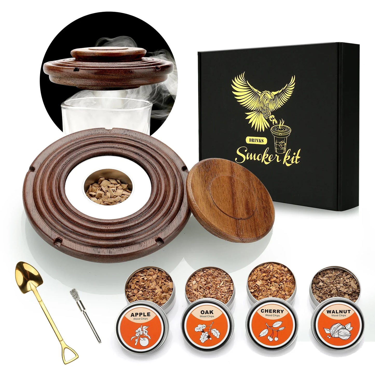 Cocktail Smoker Kit with 4 Wood Chips,Old Fashioned drinks
