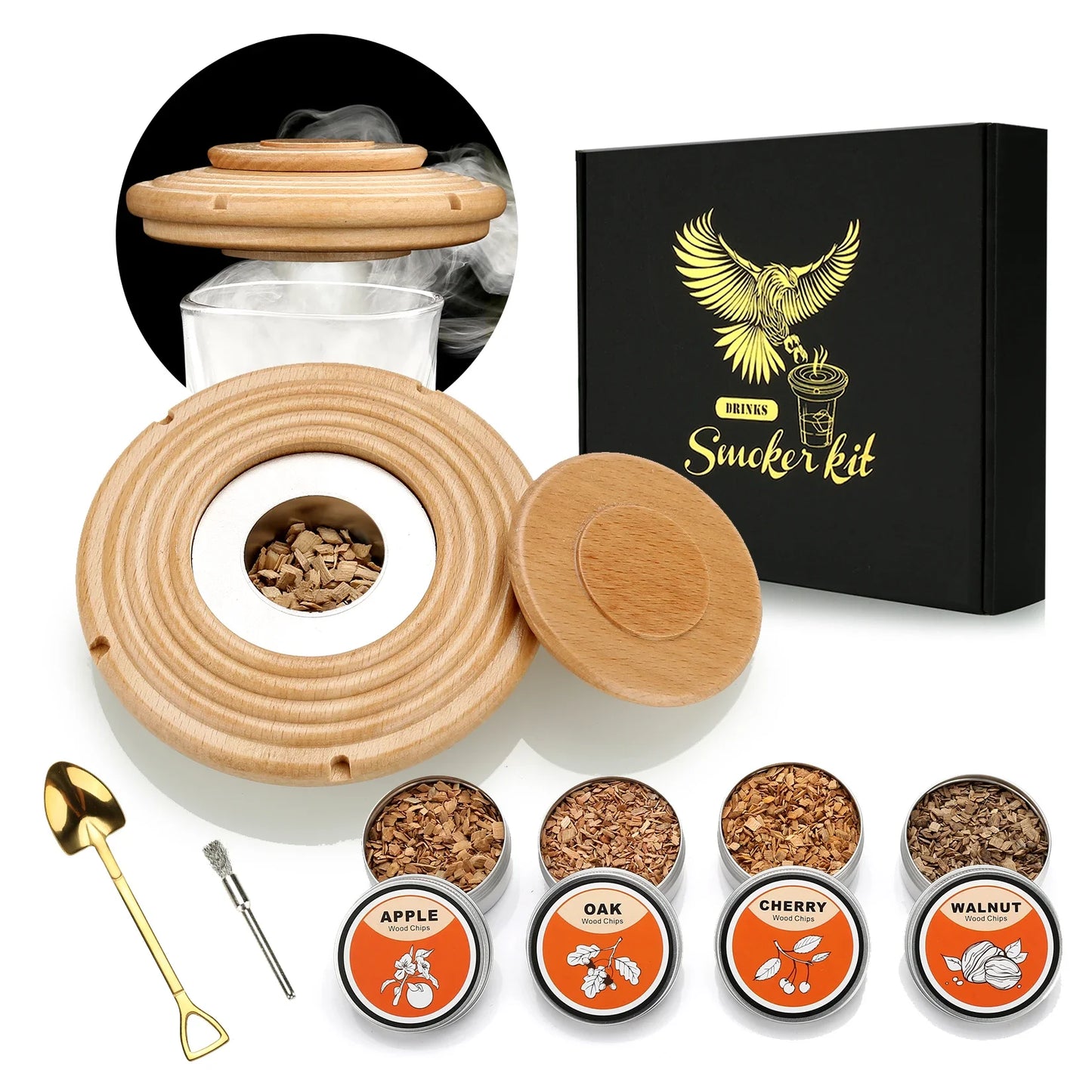 Cocktail Smoker Kit with 4 Wood Chips,Old Fashioned drinks
