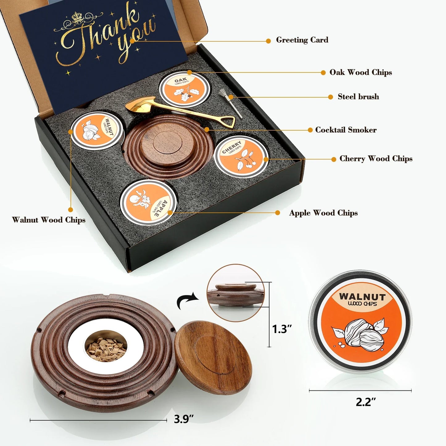 Cocktail Smoker Kit with 4 Wood Chips,Old Fashioned drinks