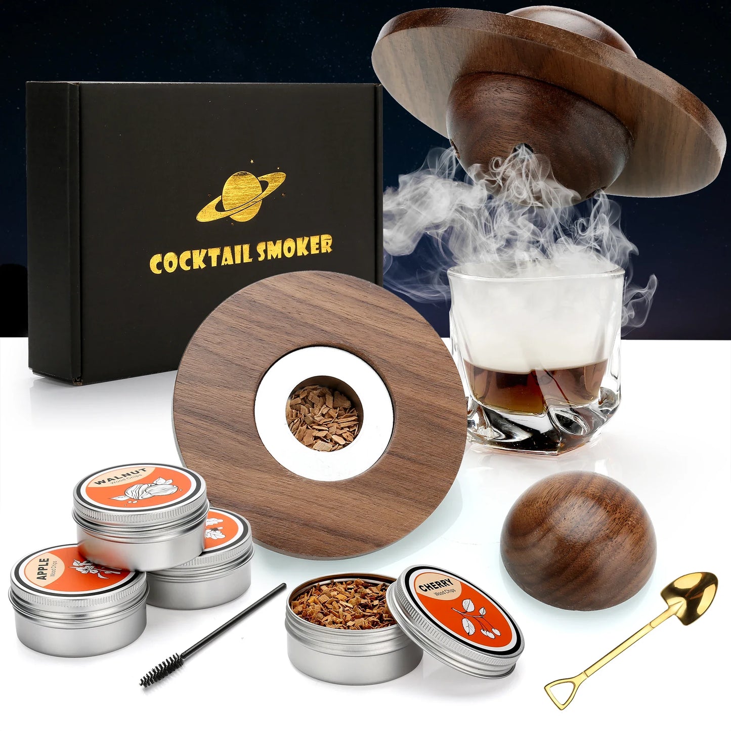 Cocktail Smoker Kit with 4 Wood Chips,Old Fashioned drinks