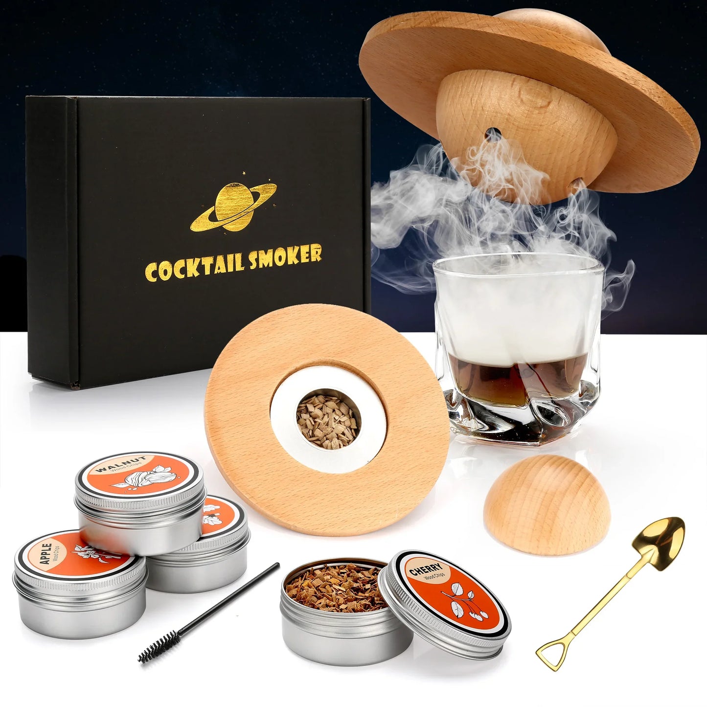 Cocktail Smoker Kit with 4 Wood Chips,Old Fashioned drinks